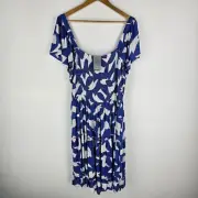 Autograph Midi Dress Womens Size 22 Flutter Sleeve Floral Multicoloured NWT