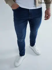 River Island Blue Skinny Fit Flex Jeans (W57290) | $81
