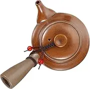 Hoement Ceramic Japanese Style Teapot for Loose Tea Home Tea Kettle with Scald Side Handle High Temperature Resistant Kitchen Water Kettle Stable Structure for Safe Brewing