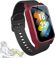 Fall Alert Devices for Elderly SOS Alarm Smart Watch with Fall Alert Detection and GPS Video Call Step Counter Waterproof Fitness Tracker(Red)