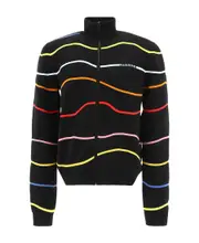 Marni Curvy Line Zipped Cardigan IT48 Black