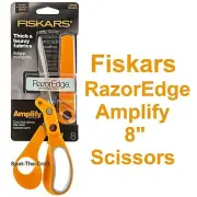 Fiskars RazorEdge Amplify Fabric 8 Inches Shears Scissors With Sheath Cover 7081