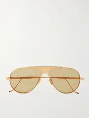 [Jacques Marie Mage] Jacques Marie Mage - Daido Aviator-style Titanium Sunglasses - Gold - One size One size Gold