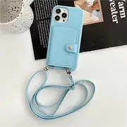 Wallet Shoulder Strap Phone Case for iPhone 14 13 12 11 Pro Max XR X 8 7 Plus Lichee Pattern Leather Lanyard Card Pocket Cover,J,for iPhone 8 or 7