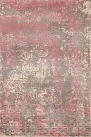 Pink Modern Abstract Rug 2x3 Handmade in Distressed Look Texture