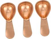 BEBEMOKO Flour Cup Spoons Set 3 Piece Measuring Scoop for Coffee Milk Sugar Tea Stainless Steel