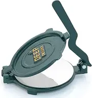 Cast Iron Puri Press and Roti Maker - Multi-Functional Puri Maker, Papad Maker, Tortilla Press, Khakhra Maker, and Chapati Maker | Stainless Steel Inner Plate | Pre-Fitted Handle | Perfect Size 21 Cm