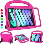iPad Mini 6 Case for Kids 2021 (8.3 inch, 6th Generation), Lainergie Lightweight Shockproof Kid-Proof Cover Built-in Screen Protector with Handle Stand for New iPad Mini 6th Gen 8.3 Inch - Pink
