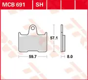 TRW Lucas Sintered lining MCB691SH