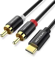 VENTION USB Type C to 2 RCA Audio Cable Type-C RCA Cable 2rca Jack USB-C Audio Line for Xiaomi LG Home Theater Amplifier DVD TV Speaker (1.5m/5ft)