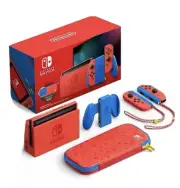 Nintendo Switch Mario Red Blue Limited Edition Console + Case - Free Shipping!