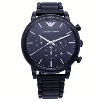 在飛比找PChome商店街優惠-ARMANI 鐵漢威風三眼計時優質腕錶-黑-AR1895