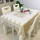 PVC Oil Resistant Tablecloth Protective Cloth Plastic High-end Lace Table Cover