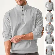 Men's Sweatshirt Button Up Hoodie Apricot Black Army Green Light Grey Coffee Standing Collar Plain Pocket Front Pocket Sports Outdoor Casual Daily Streetwear