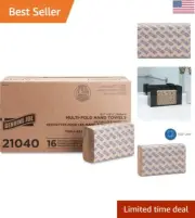 Multifold Natural Recycled Fiber Paper Towels, 250 Sheets, Dispenser Friendly...