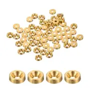 M2 Countersunk Washers,Anodized Aluminum Gaskets for Screw RC,60PCS(Gold)
