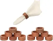 Handcrafted Colorful Red Wooden Napkin Rings Set for Table Dinner Decoration (Set of 12)