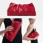 Mimco New The Clutch Red Leather Wristlet Pouch Handbag + Dust Bag