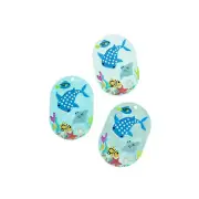 2 Painted Ocean Scene Acrylic Charms - K450