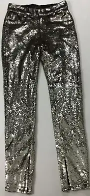 Diesel Women 30” P-Sally Sequin Pants $548 Silver Size 24