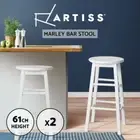 Artiss Bar Stools Kitchen Stool Bar Chairs Dining Wooden Barstools White x2