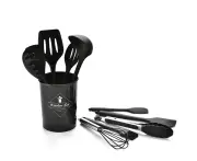 Silicone kitchen utensils kitchen gadgets 10 piece cooking set, including pliers, scraper, mixer, spoon, spoon, pastry brush.