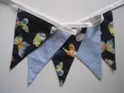 Bunting/flags Fabric Butterfly REDUCED PRICE Gift Party Shower nursery girl