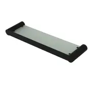 AQUA VERA Pearl Glass Shelf with Stainless Steel Frame - Matte Black