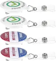 FOYTOKI 4 Pcs Unique Badge Clips Retractable Buckle for Id Cards Lightweight Easy Pull Document Holder Stylish Practical Clips for Work Use