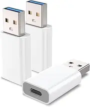 MOSWAG USB to USB C Adapter, USB C Female to USB Male Adapter Compatible with Apple MagSafe Watch 9/8/7/SE/Ultra, for iPhone 15 14 13 12 Mini Pro Max,iPad,Galaxy Note,Pixel,CarPlay,Wall Plug