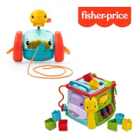 在飛比找momo購物網優惠-【Fisher price 費雪】可愛動物積木盒 +拉拉小象