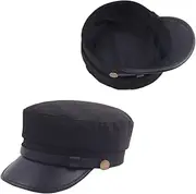 [CATIEBYE] Vintage Flat Top Beret Hat for Men Stylish Navy Hat for Youth Casual Accessory for Outdoor Activities and Gifting