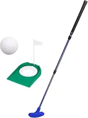 Frediuo Golf Putter with Putting Cup and Flag Telescopic Left and Right Hand Lightweight Golf Putting Club with Ball for Lawn Travel