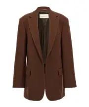 Dries Van Noten Blur Open-Front Blazer S Brown