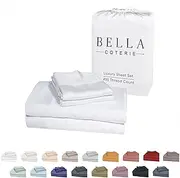 Bella Coterie Luxury Bamboo Viscose Cal King Size Sheet Set | 100% Organically Grown | Ultra Soft | Cooling for Hot Sleepers | 18" Deep Pocket [White]