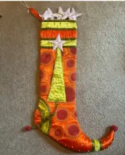 RARE Patience Brewster velvet whimsical Ruffled Stocking Mackenzie Childs