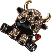 [WRITWAA] Cow Cow Brooch Cartoon Lapel Button Brooch Badge Enamel Pins Bulk Pin Display Bag Cute Pins Animal Brooches Sloth Brooches and Pins for Women Large Flag Brooch Ring Brown Alloy