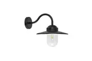 Payong Exterior Sun Hat Shape with Clear Glass Matte Black Wall Light IP44