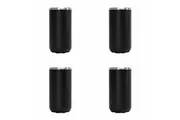 4x Annabel Trends 14.5cm S S Can Beer Soda Beverage Cooler Insulated Skinny BLK