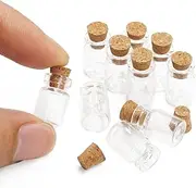 Odoria Dollhouse Glass Jars Miniature: 1/12 Scale Glass Bottles Food Container for Kitchen Restaurant - Mini Canister Empty with Cork 10Pcs