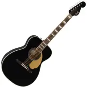 Fender Malibu Vintage Ovangkol Fingerboard Gold Pickguard Black Electric Acou