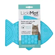 LickiMat Classic Felix Boredom Buster Fish Shaped Cats Slow Feeder Turquoise