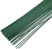 Cshangzei 200 Pcs 22 Gauge Floral Stem Wire, 16 Inch, Dark Green