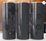 SONY PS2 CONTROLLER THEME 20oz Skinny Insulated Tumbler Lid Straw