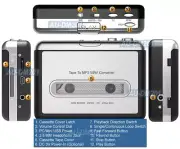 2-In-1 Cassette Player + USB Cassette Tape Recorder For PC Mac Linux System