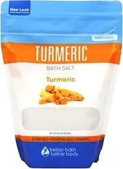 NEW Turmeric Bath Salt 32oz (2-Lbs) Epsom Salt With Turmeric, Cinnamon, Ylang Ylang, Orange, and Grapefruit Essential Oils PLUS Vitamin C Crystals - Enjoy The Healing Benefits Of Turmeric In Your Bath