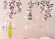 Colour Vine Flowers Wall Sticker