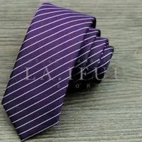 在飛比找PChome24h購物優惠-【拉福】領帶窄版領帶5.5cm防水領帶手打領帶(紫)