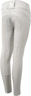 [HORZE] Aubrey Kids' High Waist Silicone Grip Equestrian Full Seat Riding Breeches - Alloy Grey - XS