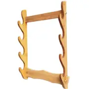 Bamboo Japanese Samurai Sword Holder Stand Katana Tanto Wall Mount Rack 4 Tier